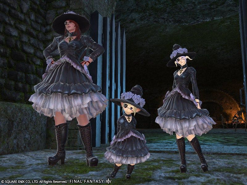 Final Fantasy XIV Collaboration Edda Blackbosom Hat and Dress Dress Set