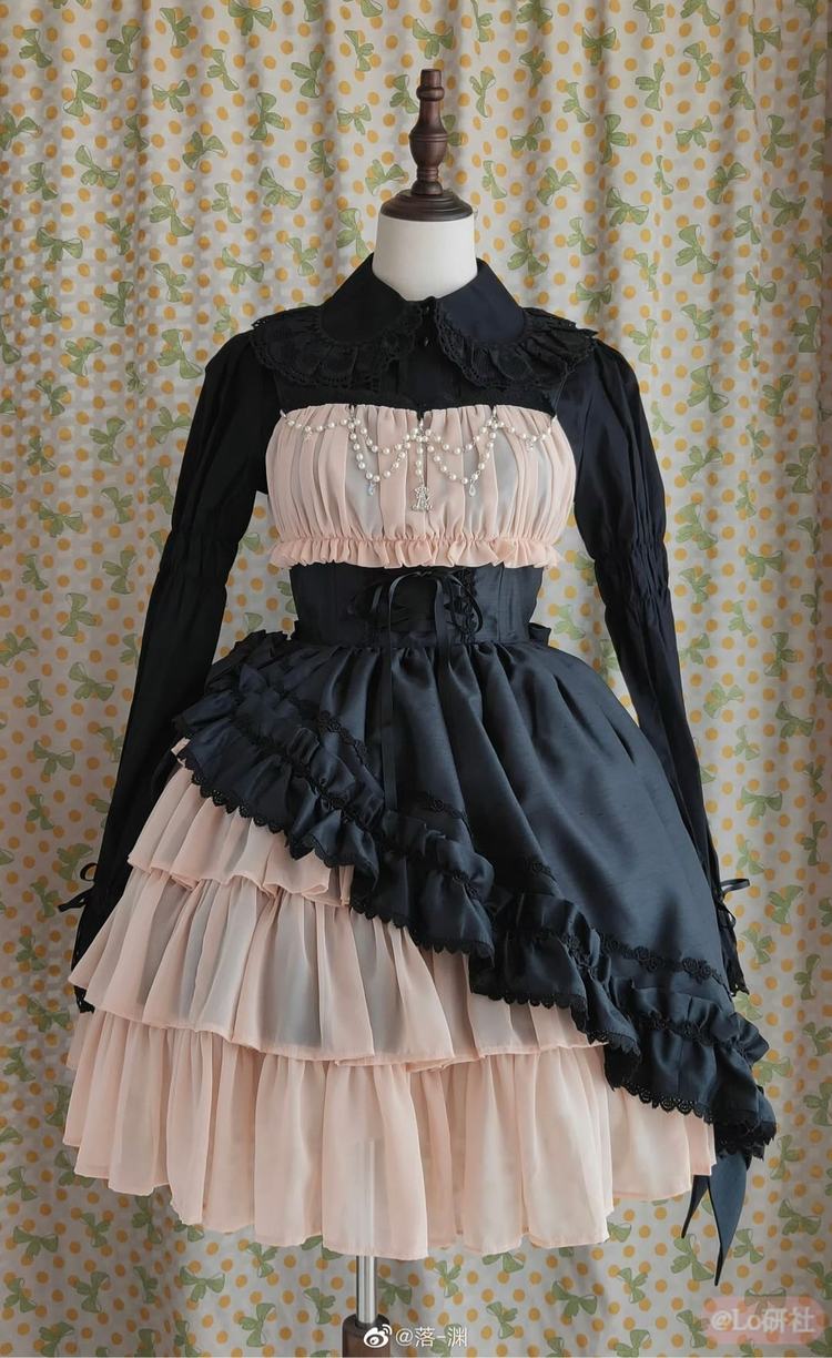 斜定番jsk（橘粉x黑）