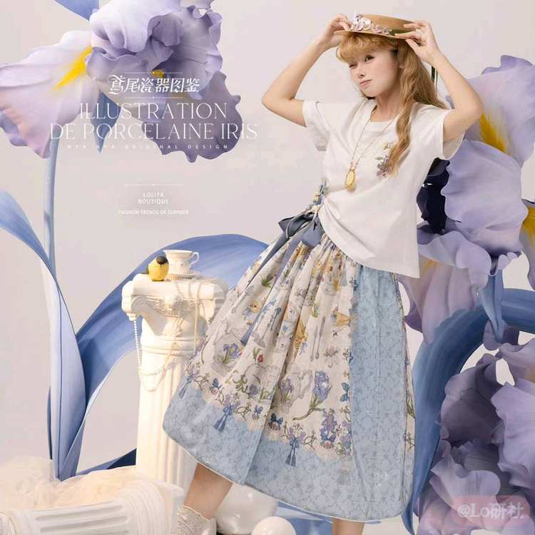 鸢尾瓷器图鉴 刺绣T恤