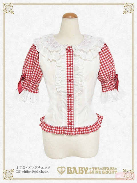 Love’s Strawberry Afternoon Tea ブラウス Love's Strawberry Afternoon Tea ギンガムブラウス| Lo研社