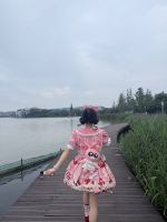 条纹草莓假两件op