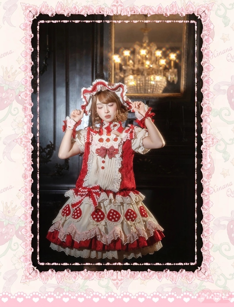 Love's Strawberry Afternoon Tea 柄くみゃちゃんジャンパースカート