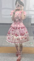 条纹草莓假两件op