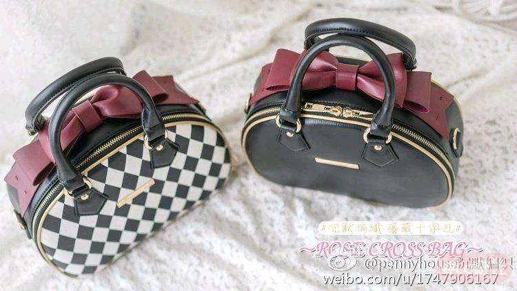 蔷薇十字菱格/黑色包