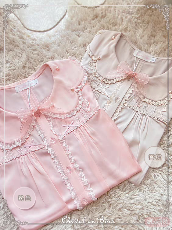 柠檬花瓣 长袖衬衫（绸缎版）