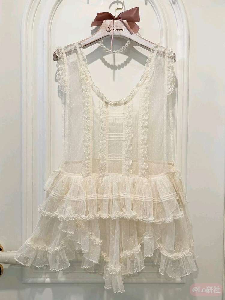 蓝色小熊 点纱罩裙