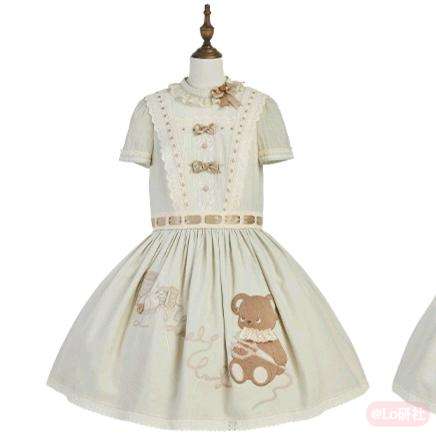 小熊博物馆 纯色低腰OP