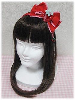 Strawberry-chan Colorful Ribbon Head Bow with Brooch