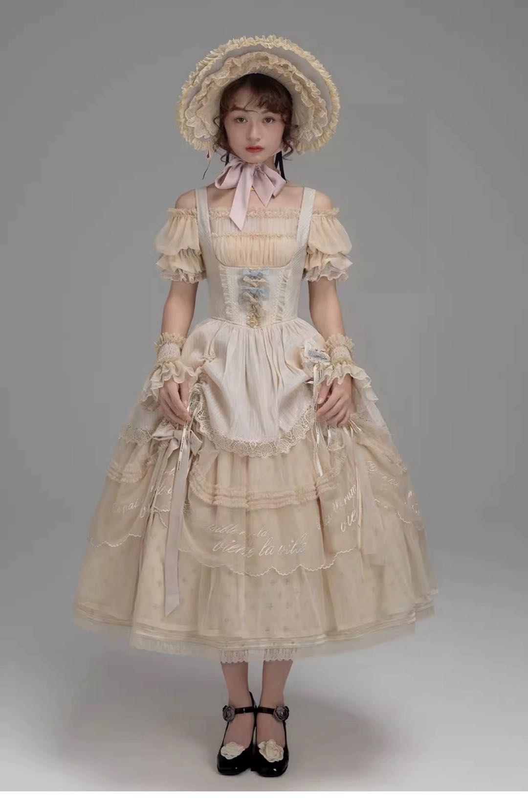 巴黎假日*法式托胸JSK 搭配三型衬衣