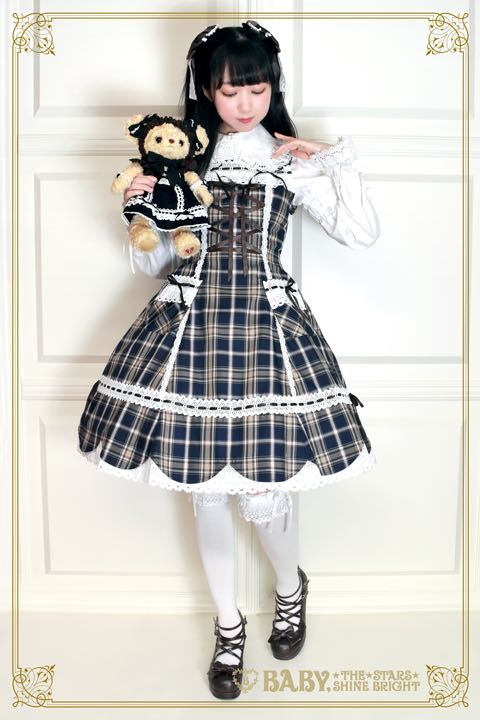 Tartan Check Hem Scallop JSK and Lace Ribbon Comb Set（2020）