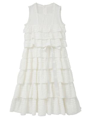 纯色丝带系带段段无袖连衣裙（2026）