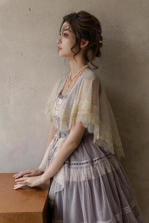 金雀花 蕾丝镂空复古法式披肩