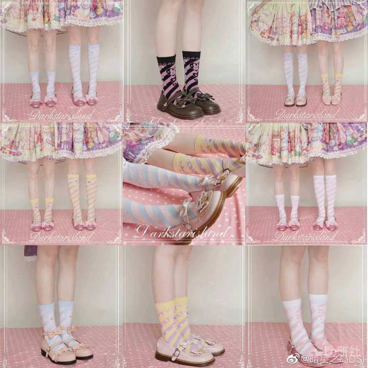 古董玩具店 印花条纹袜