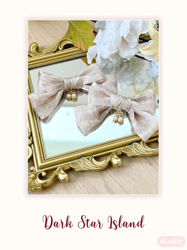 樱桃纹章 印花小蝴蝶结对夹