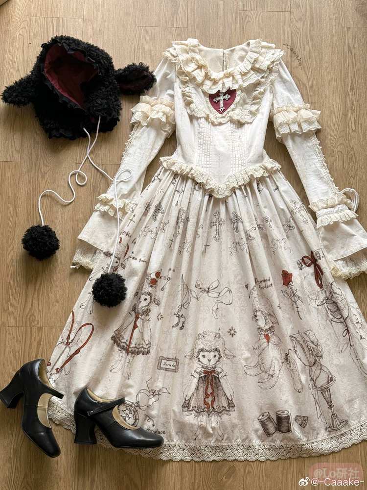 破碎小羊 长款拉夫领OP