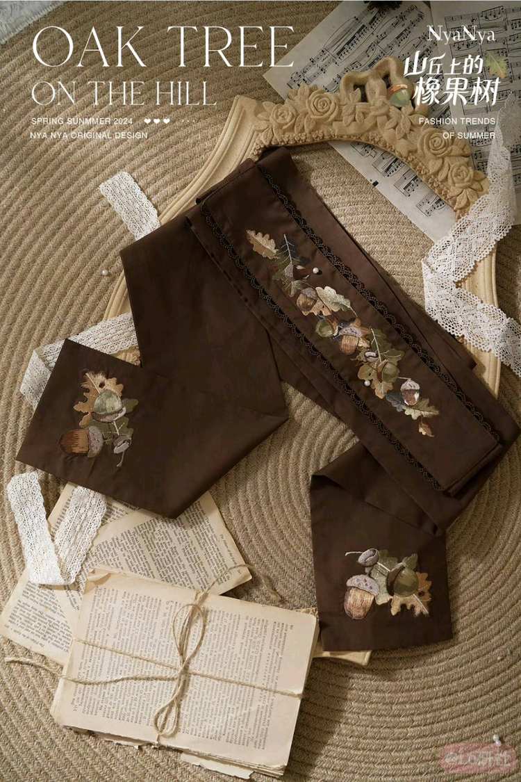 山丘上的橡果树 刺绣腰封