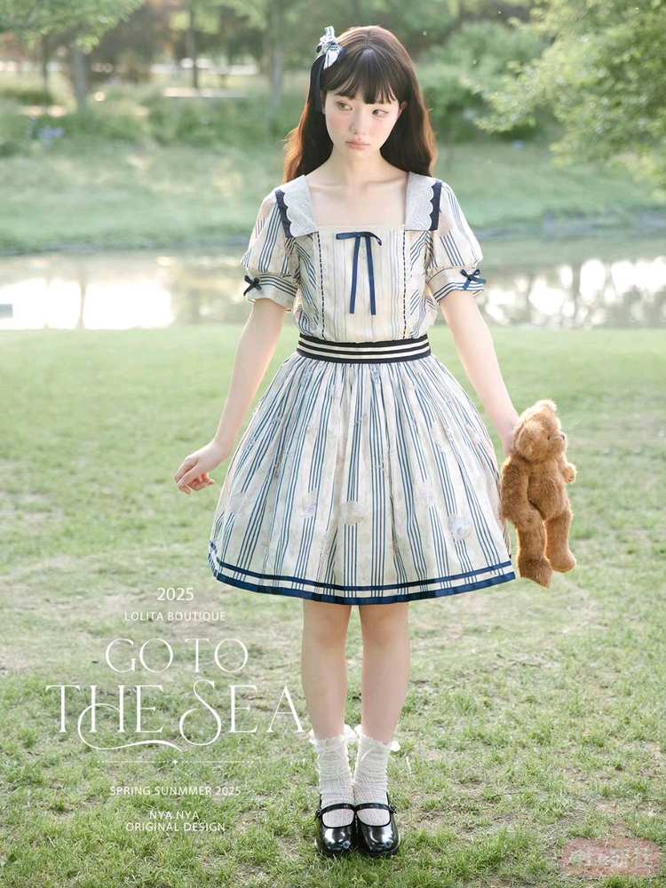 去海边 短款刺绣OP