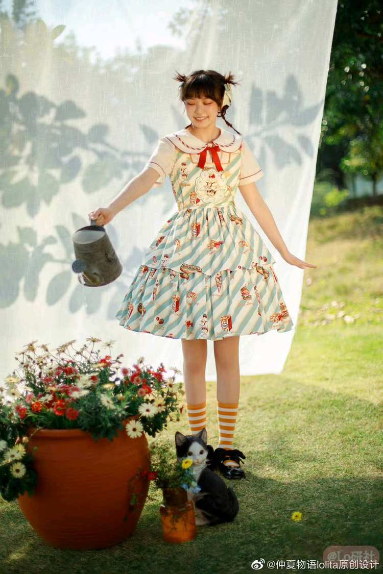 限定套餐 斜条纹印花JSK