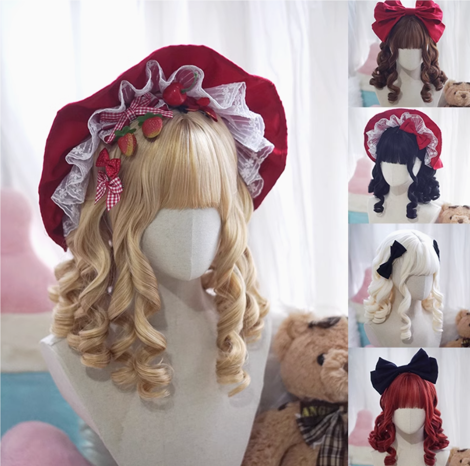 Lolita洛丽塔复古doll感法式优雅宫廷华丽罗马卷金棕红