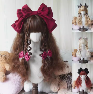 Lolita洛丽塔 60cm羊毛卷带鬓角 修脸 齐刘海长卷发