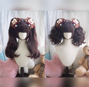 Lolita洛丽塔bobo头 虎口夹 单双马尾组合假发