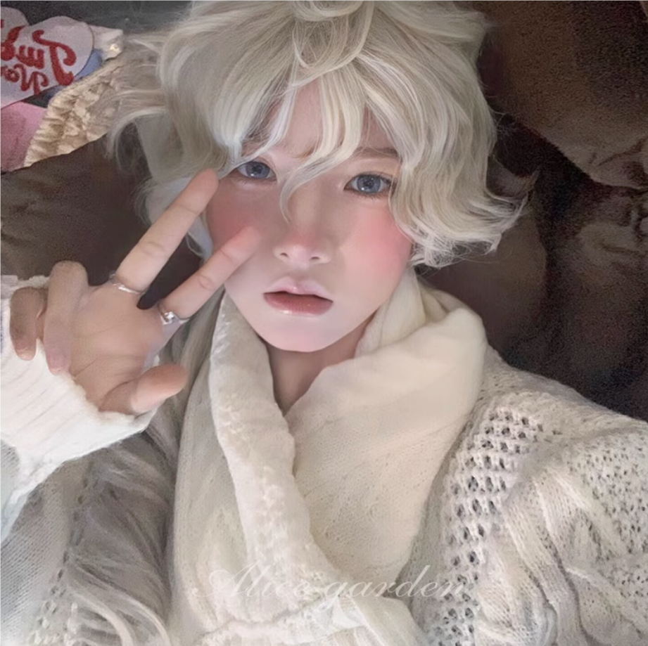 假发女短卷发网红基佬毛男女lolita逼真全头套古典欧式逼真jk短发