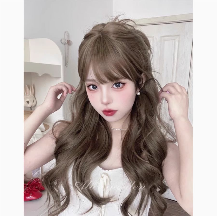 AG假发女长卷发网红可爱lolita齐刘海自然全头套日系jk日常大波浪