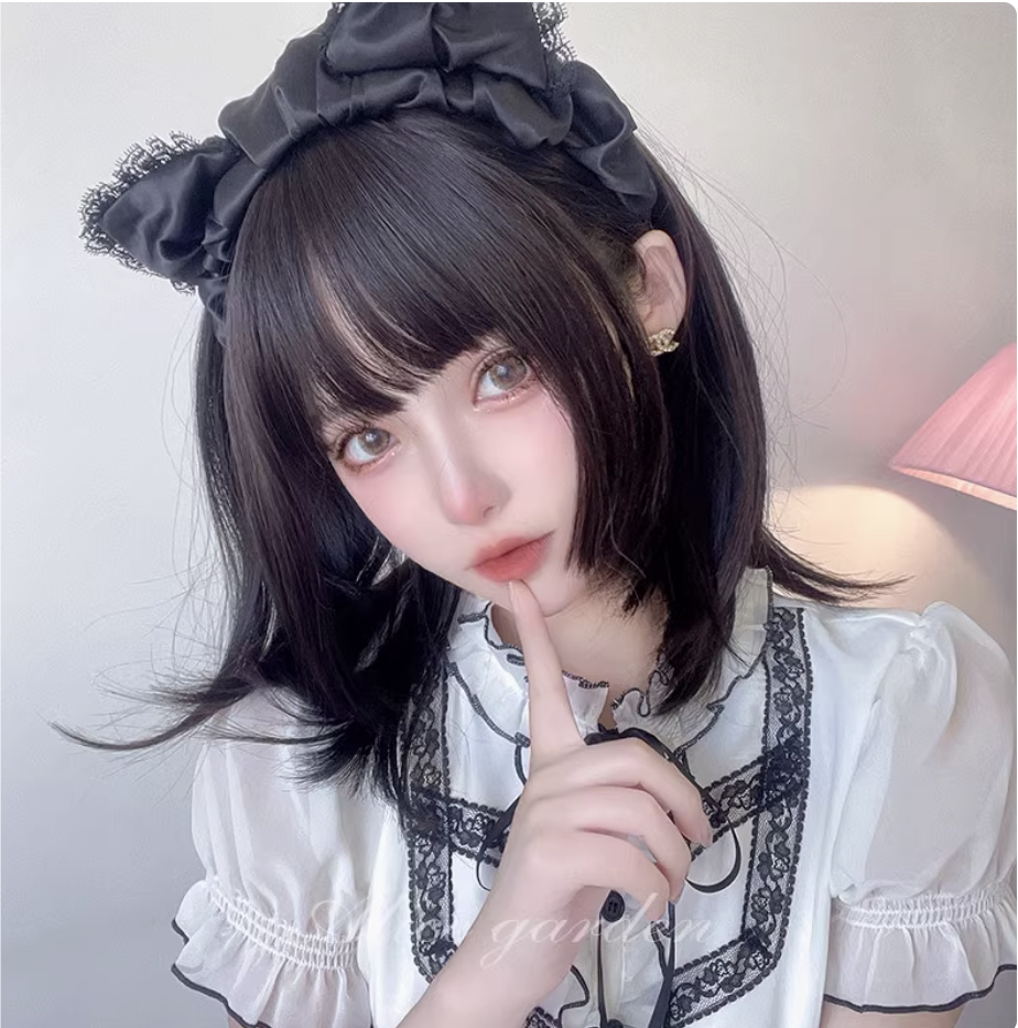 AG假发女短直发网红jk锁骨发可爱Lolita自然齐刘海可爱齐肩假发