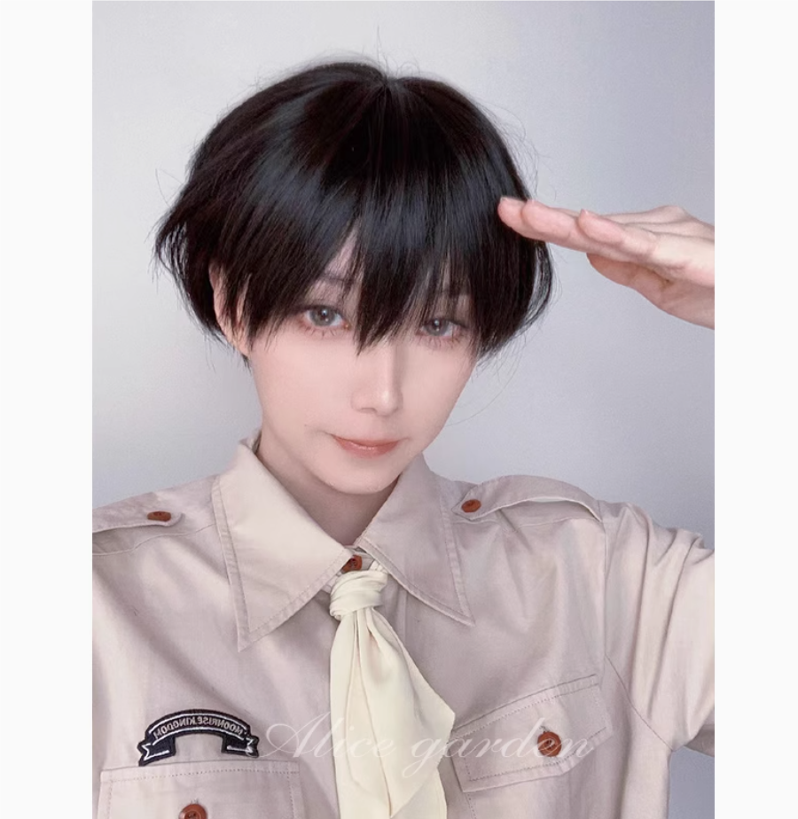 AG假发女短直发网红日系帅气男女cos自然刘海逼真圆头皮lolita