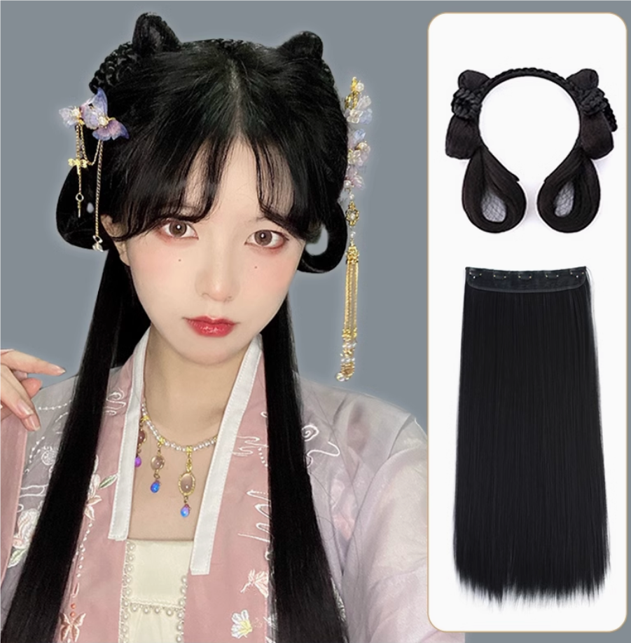 假发女汉服古风造型一体懒人发箍发饰古装手残党百搭发包发髻头饰